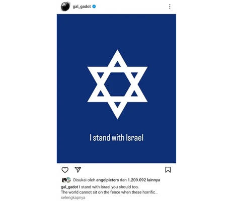 Israel Berikan Penghargaan kepada Gal Gadot karena Dukung Genosida di Gaza